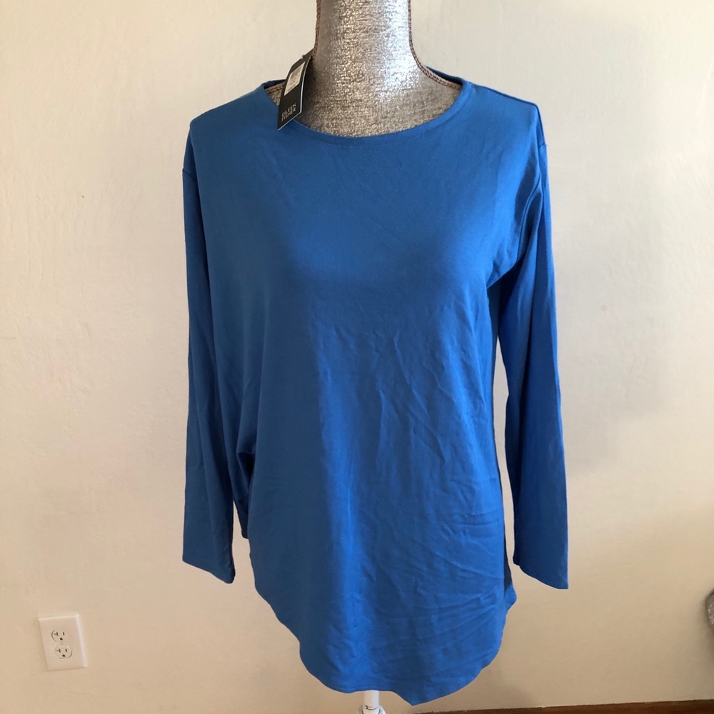 Eileen Fisher Blue Ballet Neck Box Top